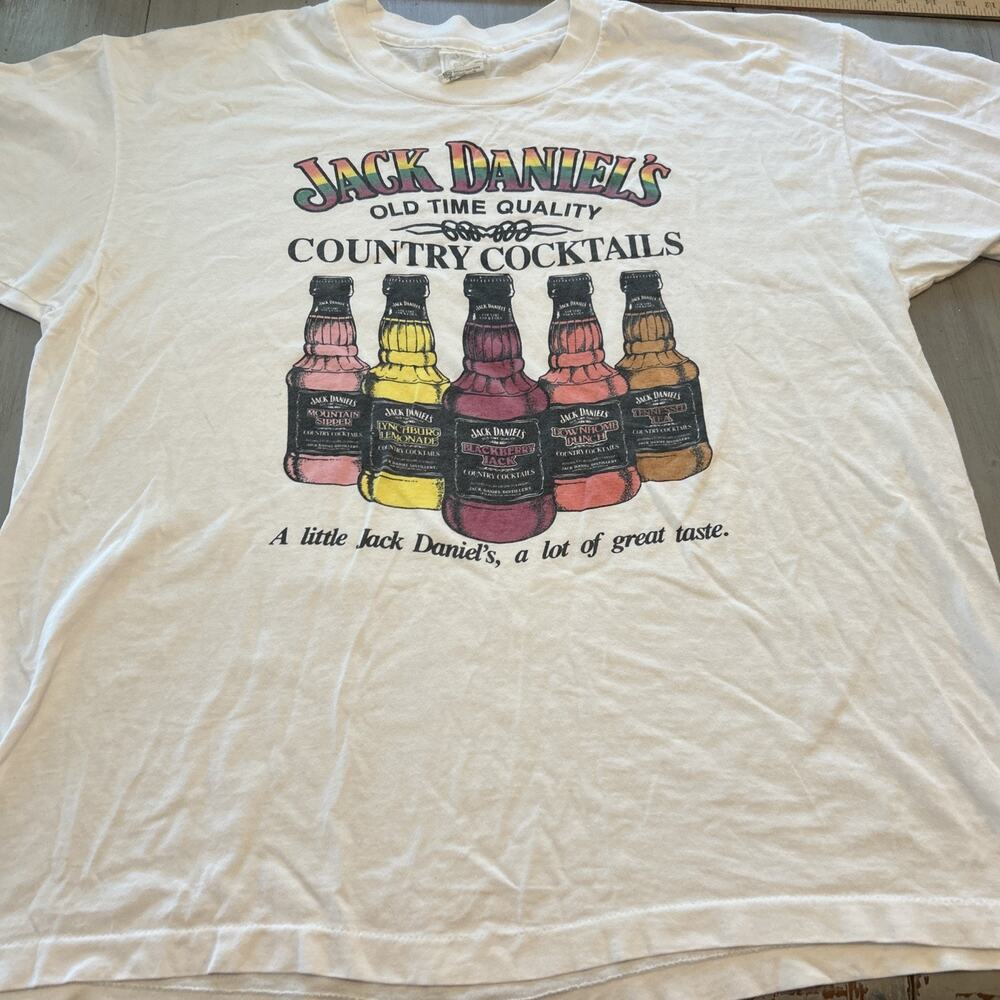 Vtg 90s Jack Daniel's Country Cocktails T-shirt XXL Liquor Promo Single Stitch
